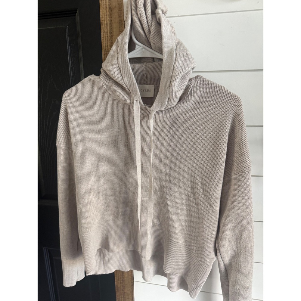Cyrus Womens Knit Lounge Set Hoodie and Joggers Oatmeal Beige XS‎
